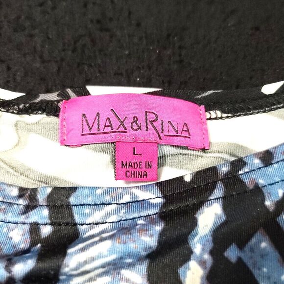 Max & Rina Womens Tunic Multi Color Size Large Polyester Blend Stretch Zipper - Picture 7 of 12